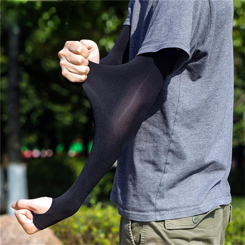 DRESS like US™ IceCore UV Arm Sleeves -Fingerless Sleeves for Outdoor Sports & Sun Protection