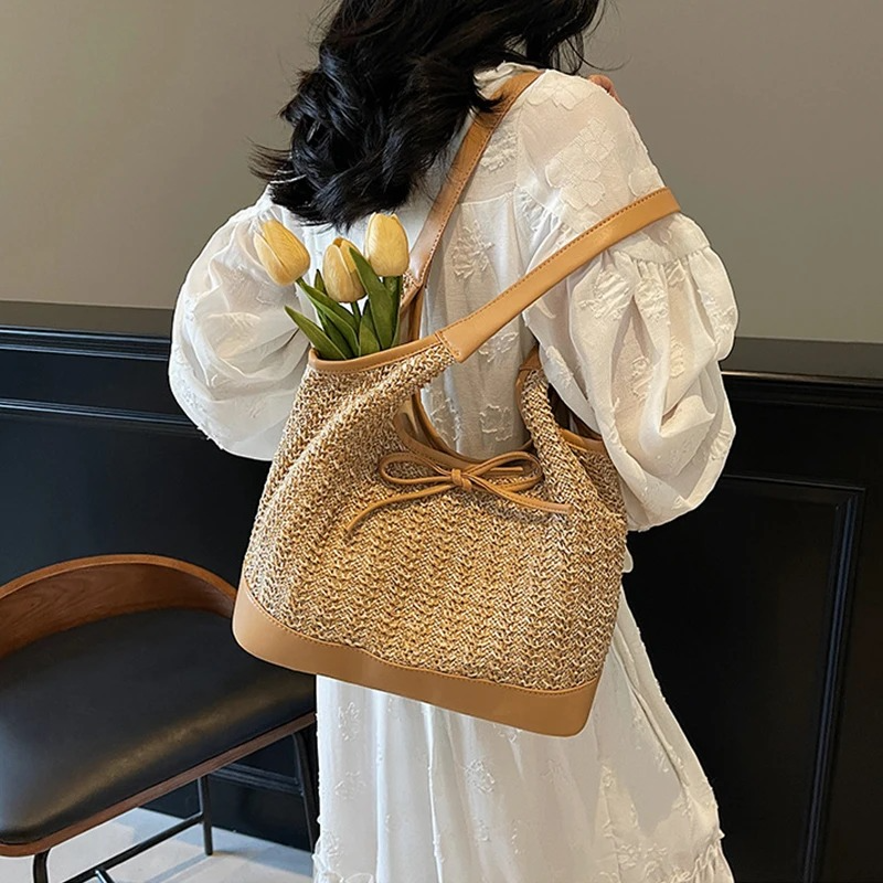 DRESS like US™ Bella Bow Straw Tote
