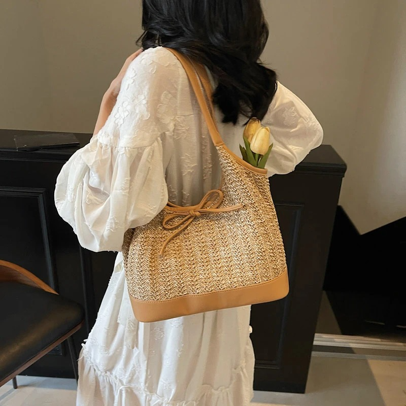 DRESS like US™ Bella Bow Straw Tote