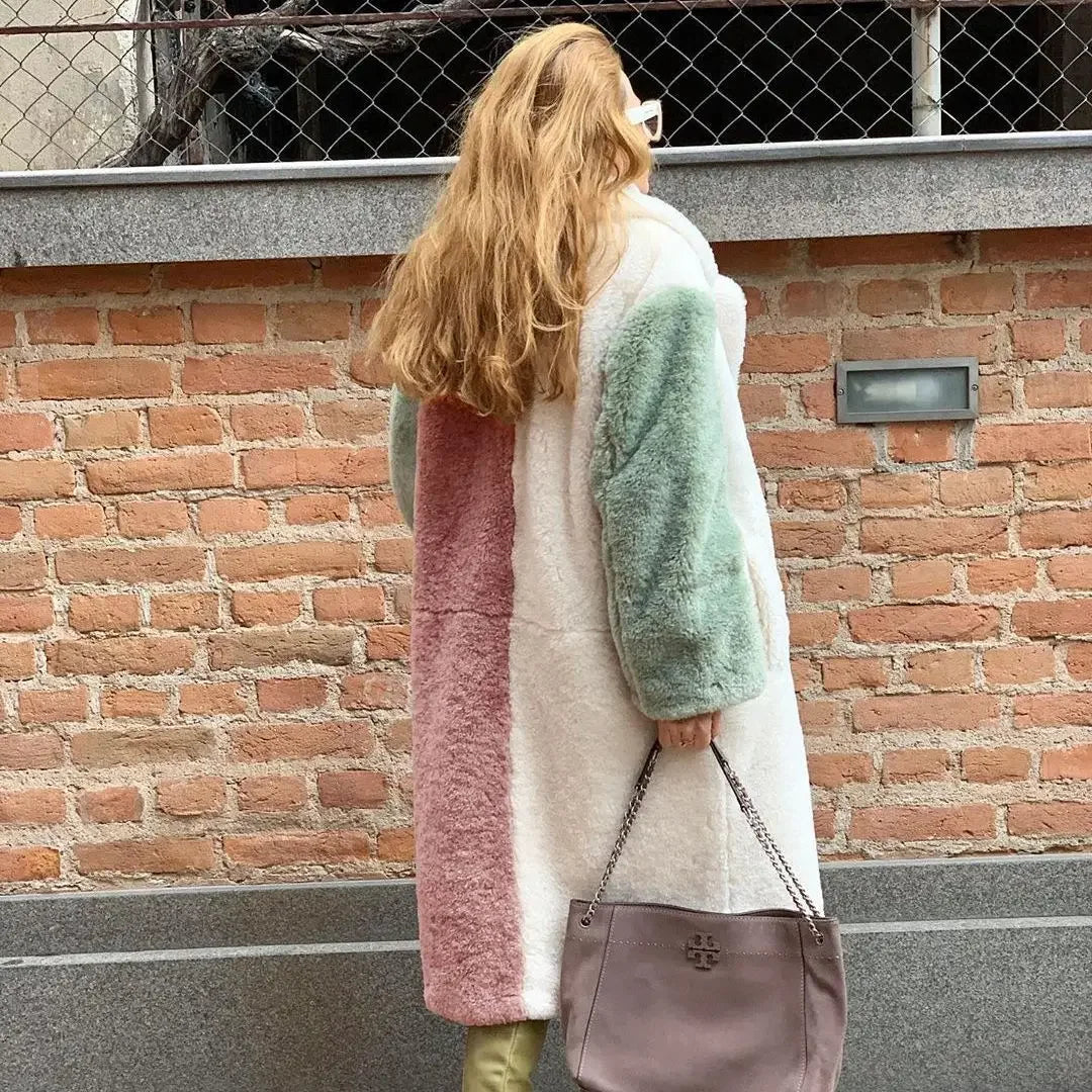 DRESS like US™ Luxe Rex Colorblock Fur Coat