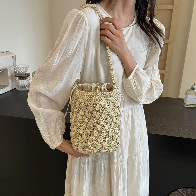 DRESS like US™ Luma Mini Crossbody – Woven Straw Crochet Phone Bag
