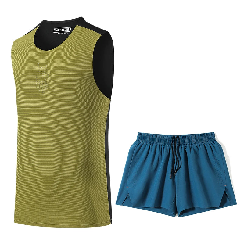 DRESS like US™ AeroCore Vest Set – Men’s Quick-Dry Running Tracksuit with Shorts