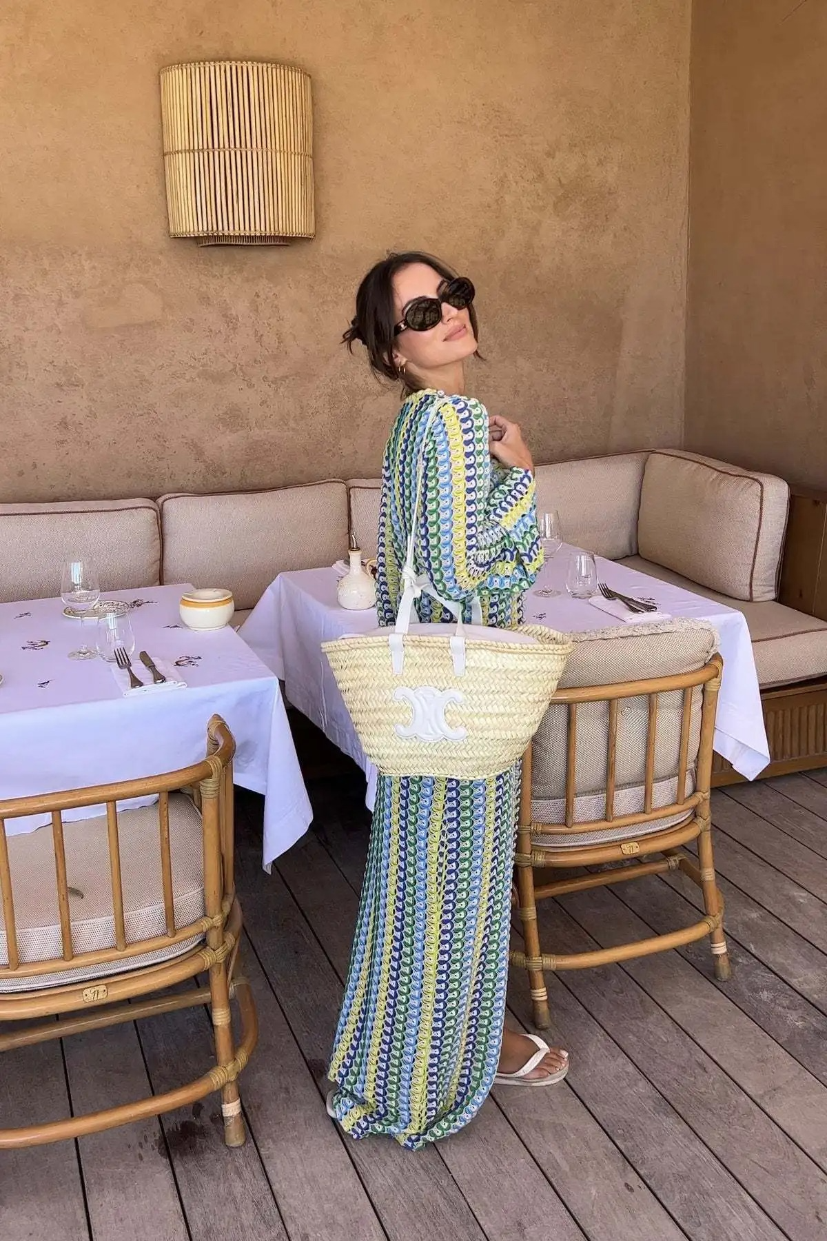 DRESS like US™ Crochet Flare Sleeve Maxi Dress