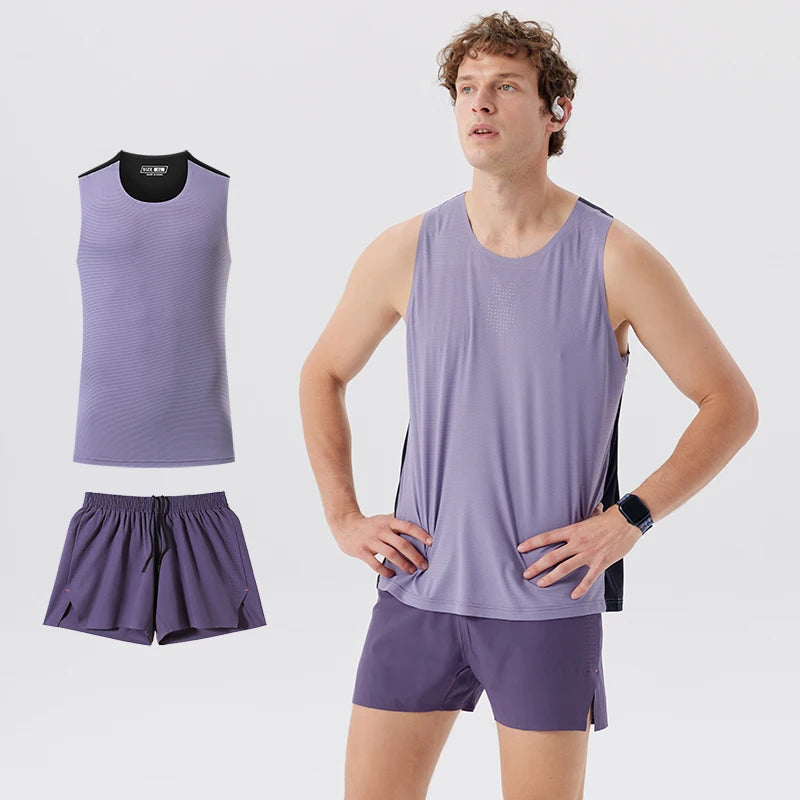 DRESS like US™ AeroCore Vest Set – Men’s Quick-Dry Running Tracksuit with Shorts