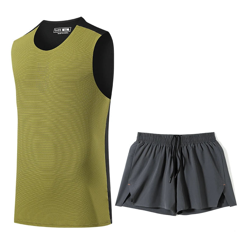 DRESS like US™ AeroCore Vest Set – Men’s Quick-Dry Running Tracksuit with Shorts