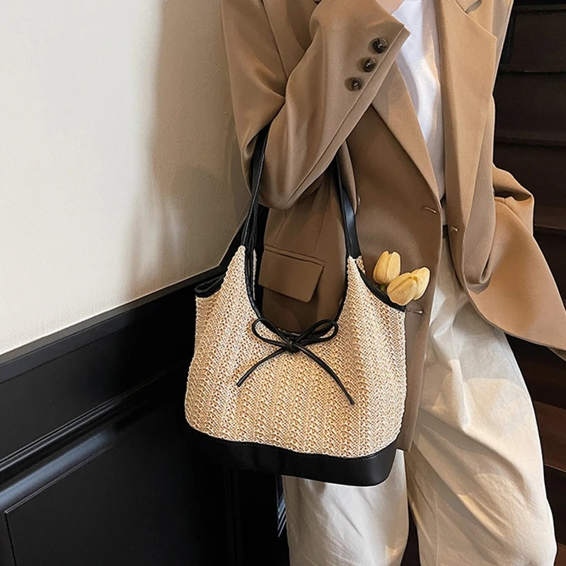 DRESS like US™ Bella Bow Straw Tote