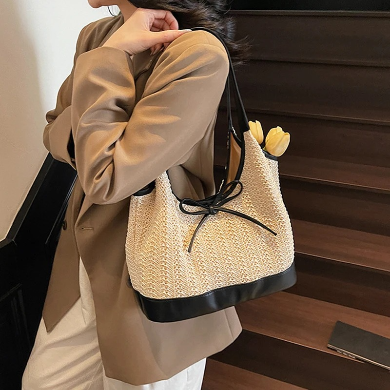 DRESS like US™ Bella Bow Straw Tote