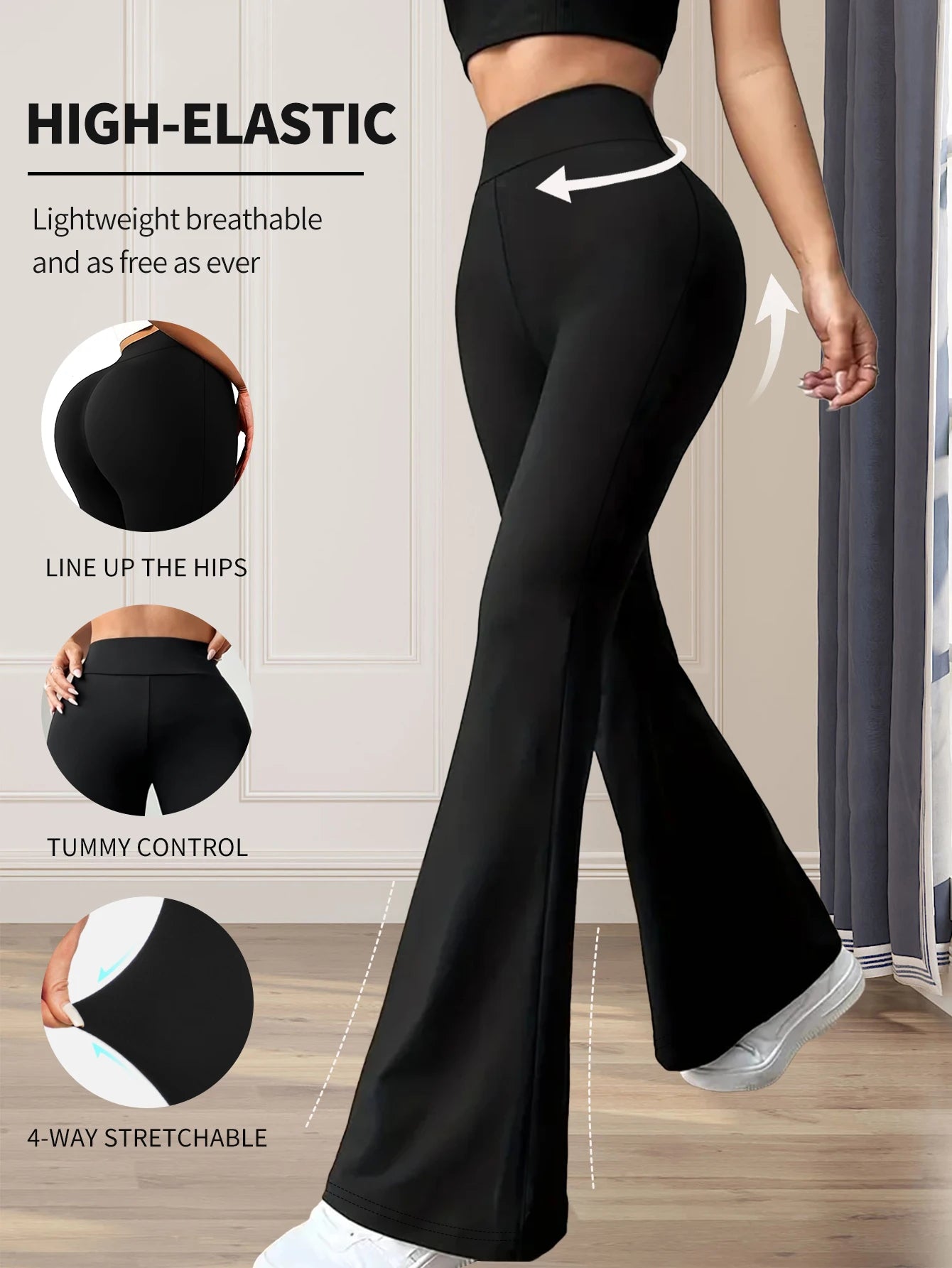 DRESS like US™ High-Waist Slim Flared Pants