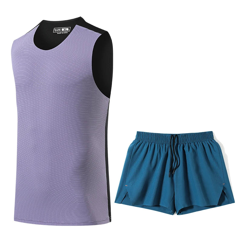 DRESS like US™ AeroCore Vest Set – Men’s Quick-Dry Running Tracksuit with Shorts
