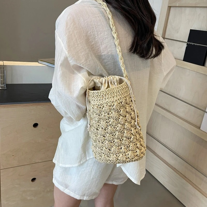 DRESS like US™ Luma Mini Crossbody – Woven Straw Crochet Phone Bag