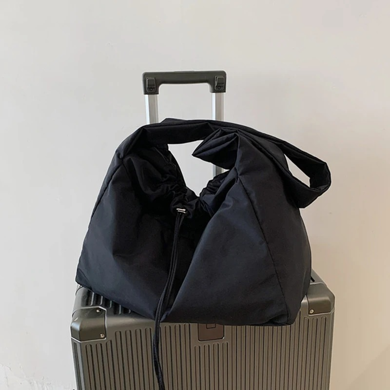 DRESS like US™ Noire Nylon Bucket Tote – Lightweight Urban Shoulder Bag