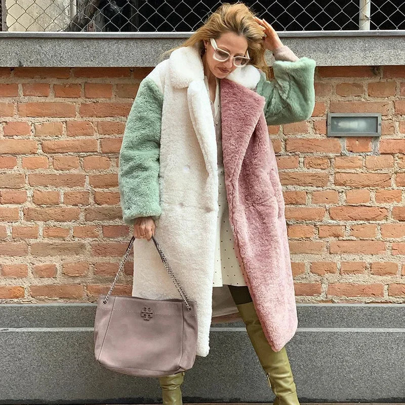 DRESS like US™ Luxe Rex Colorblock Fur Coat