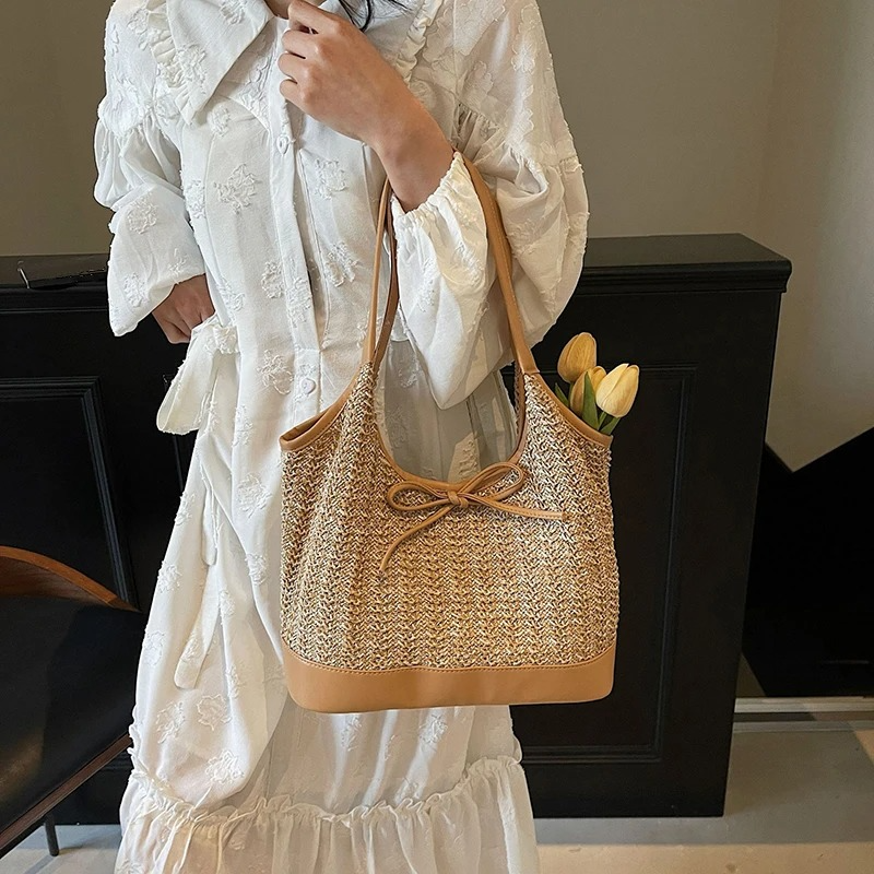 DRESS like US™ Bella Bow Straw Tote