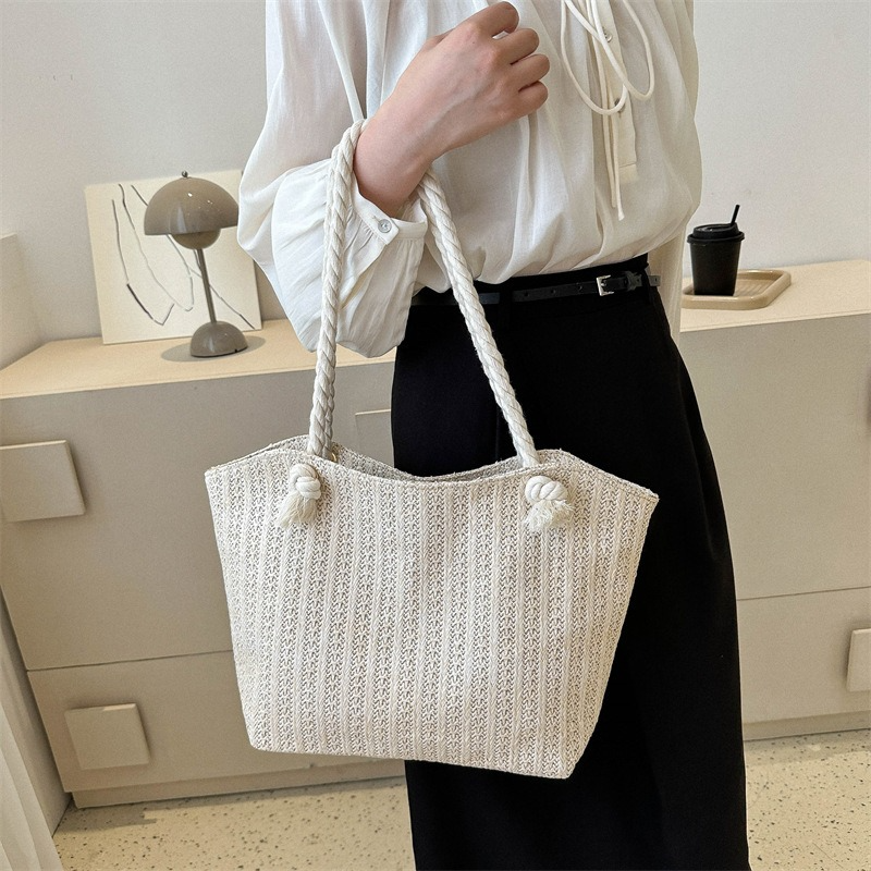 DRESS like US™ Aria Crochet Tote – Artistic Straw Shoulder Bag