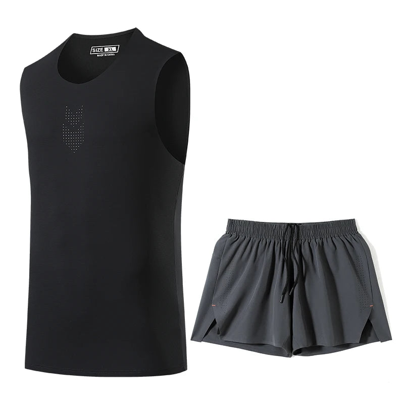 DRESS like US™ AeroCore Vest Set – Men’s Quick-Dry Running Tracksuit with Shorts