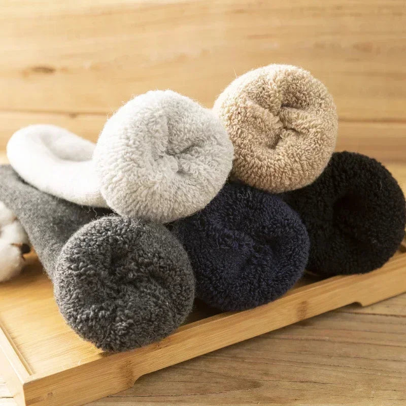 DRESS like US™ Winter Wool Sock Set – 3-Pair Thermal Fleece Crew Socks (Unisex)