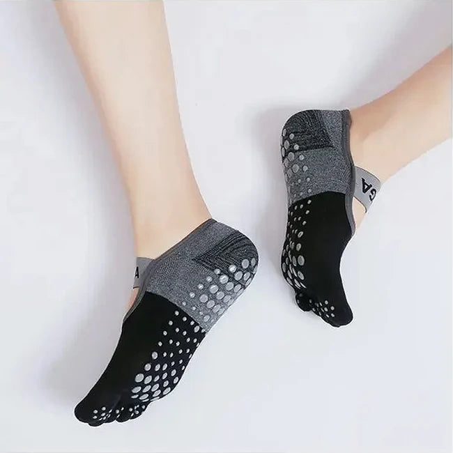 DRESS like US™ GripToe Yoga Socks – Non-Slip Cotton Toe Socks