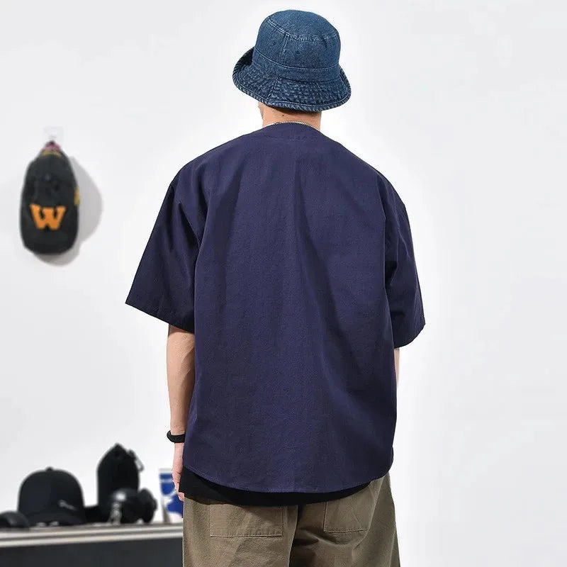 DRESS like US™ VarsityFlow Letter Shirt – Men’s Retro Streetwear Baseball Top