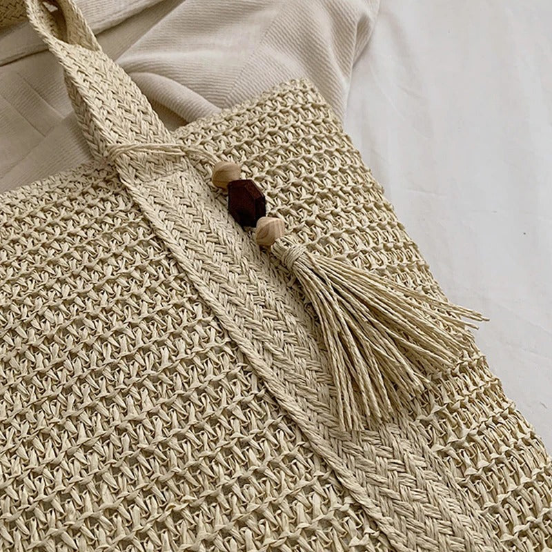 DRESS like US™ Marbella Straw Tote – Luxury Boho Shoulder Bag