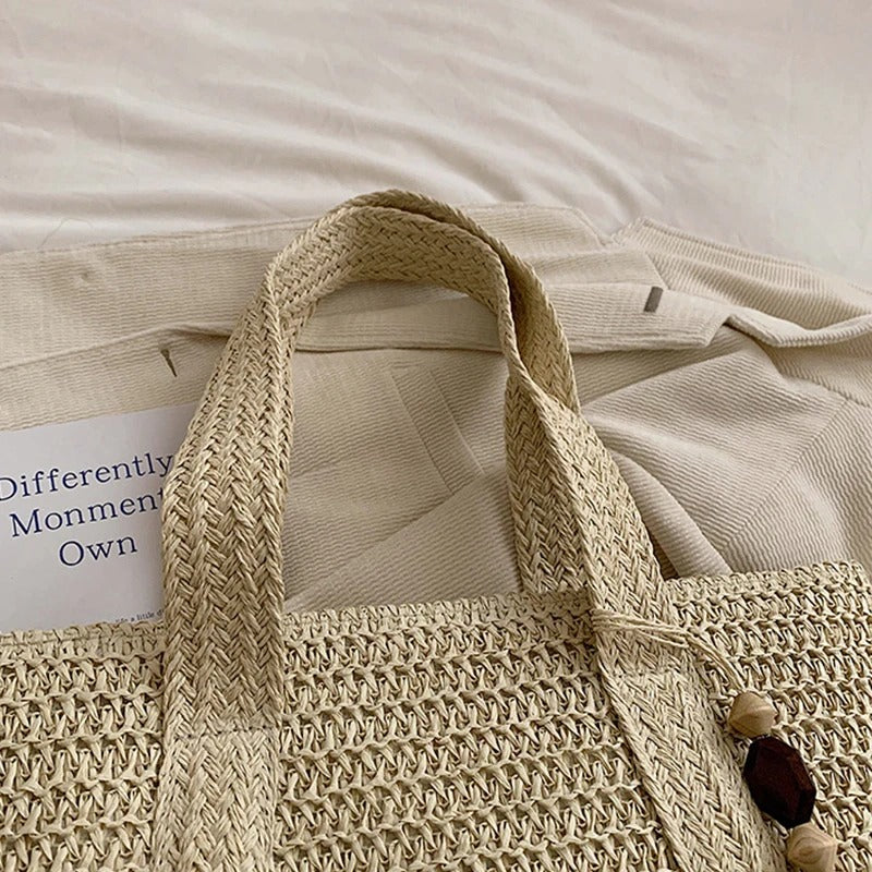 DRESS like US™ Marbella Straw Tote – Luxury Boho Shoulder Bag
