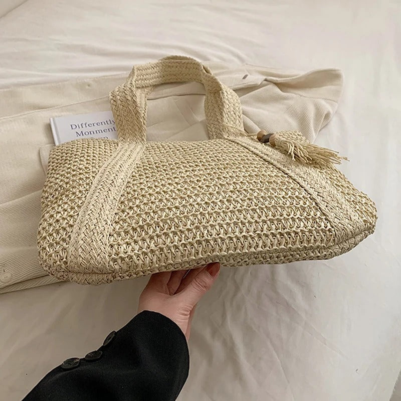 DRESS like US™ Marbella Straw Tote – Luxury Boho Shoulder Bag