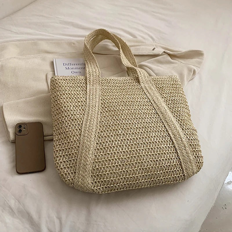 DRESS like US™ Marbella Straw Tote – Luxury Boho Shoulder Bag